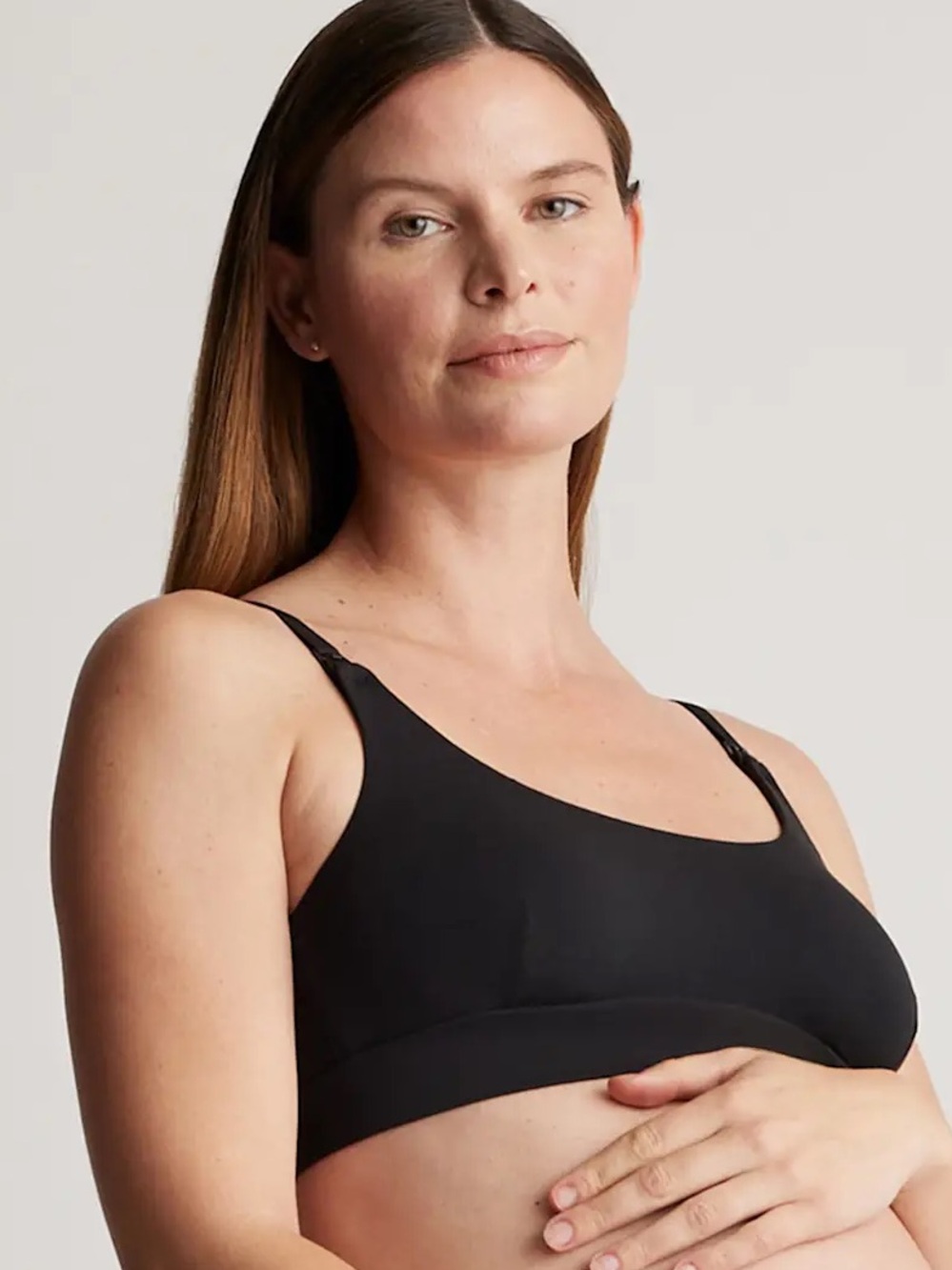 NWT QUINCE 2 Pack Micromodal Low Support Maternity & Nursing Bras XL Black 1245